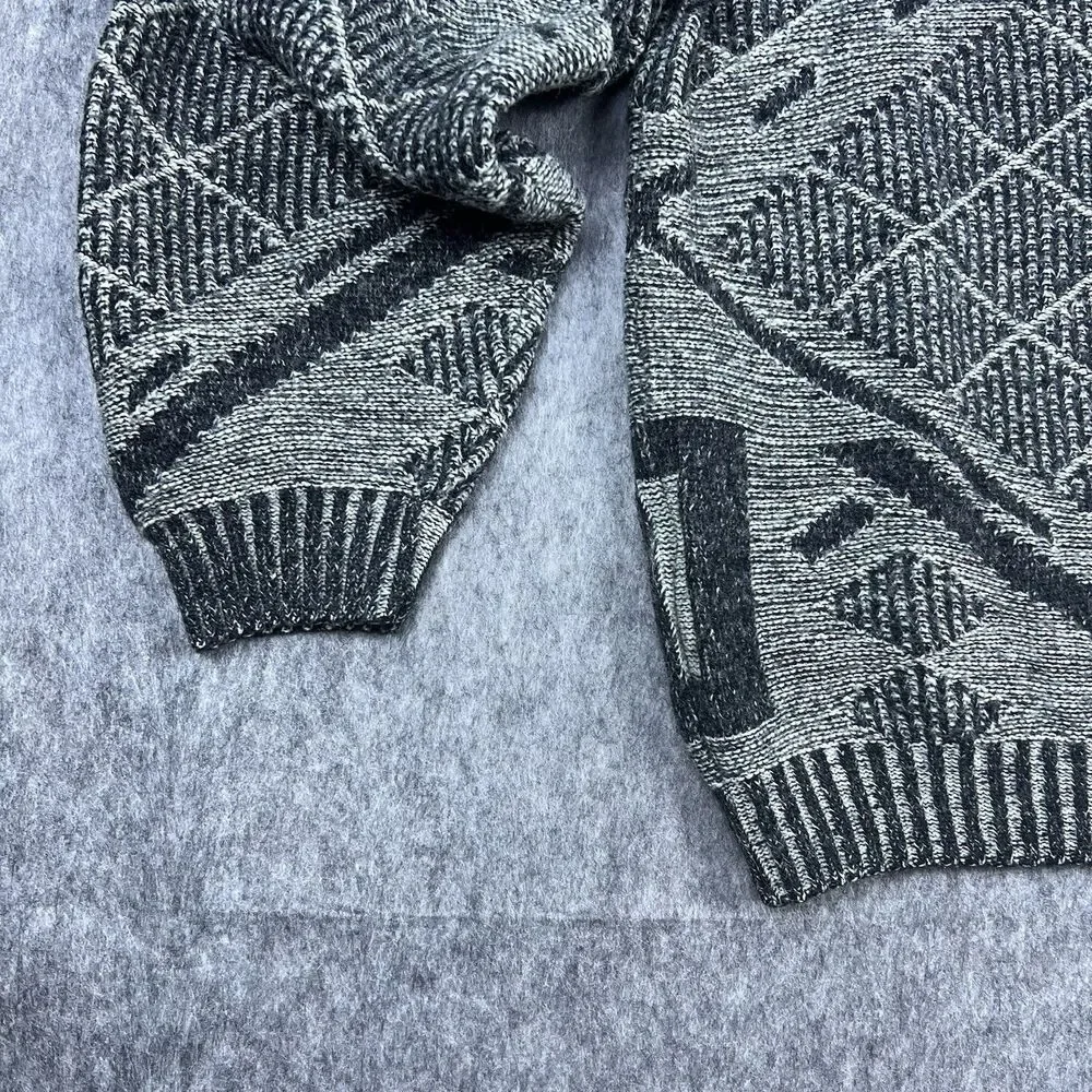 Vtg Limited Editions By Expressions Mens Sweater Gray Wool Made in Italy 90 Sz L